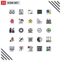 25 Creative Icons Modern Signs and Symbols of development tray communication ice cold Editable Vector Design Elements