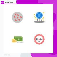 Universal Icon Symbols Group of 4 Modern Flat Icons of seeds investment seamus space money Editable Vector Design Elements