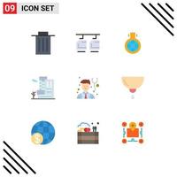 9 Universal Flat Colors Set for Web and Mobile Applications physician estate chemical real office Editable Vector Design Elements