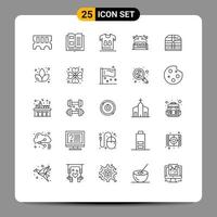 25 iconos creativos signos y símbolos modernos de dinero boda árbitro corazón cama elementos de diseño vectorial editables vector