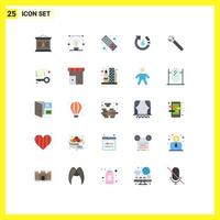 Group of 25 Flat Colors Signs and Symbols for wrench nature drawing environment drop Editable Vector Design Elements