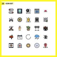 25 Creative Icons Modern Signs and Symbols of control pad heart snooker love video Editable Vector Design Elements