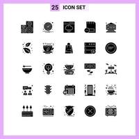 Modern Set of 25 Solid Glyphs Pictograph of remove devices security computers user Editable Vector Design Elements