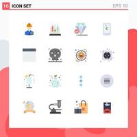 16 Creative Icons Modern Signs and Symbols of shopping payment test mobile big think Editable Pack of Creative Vector Design Elements