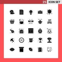 Set of 25 Modern UI Icons Symbols Signs for holding business multimedia briefcase innovation Editable Vector Design Elements