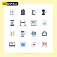 16 Universal Flat Colors Set for Web and Mobile Applications world electronics healthcare connection photo Editable Pack of Creative Vector Design Elements