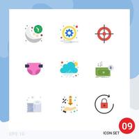 9 Universal Flat Colors Set for Web and Mobile Applications cloud diaper setting baby shoot Editable Vector Design Elements