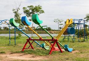 Children playground on grass photo