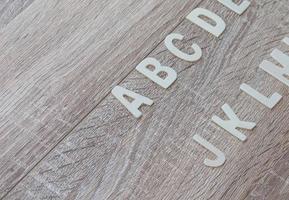 ABC on the wooden background photo