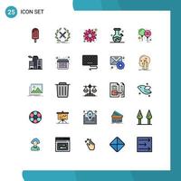 25 Creative Icons Modern Signs and Symbols of holi balloon swords potion demo flask Editable Vector Design Elements