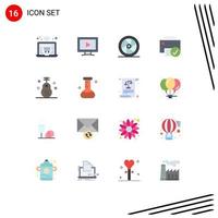 Universal Icon Symbols Group of 16 Modern Flat Colors of classic gadget featured star devices computers Editable Pack of Creative Vector Design Elements