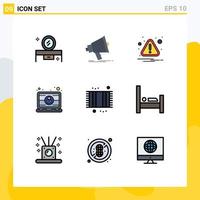 9 Creative Icons Modern Signs and Symbols of laptop employee media computer error Editable Vector Design Elements