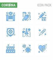 Novel Coronavirus 2019nCoV 9 Blue icon pack anatomy protection twenty seconds safety medicine viral coronavirus 2019nov disease Vector Design Elements