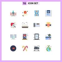 Set of 16 Modern UI Icons Symbols Signs for checkup data biology graphy school Editable Pack of Creative Vector Design Elements