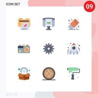 Universal Icon Symbols Group of 9 Modern Flat Colors of setting picture draw image camera Editable Vector Design Elements