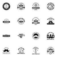 Happy fathers day 16 Black Lettering happy fathers day Editable Vector Design Elements