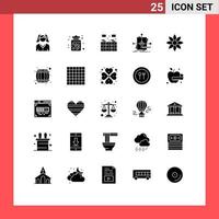 25 Universal Solid Glyphs Set for Web and Mobile Applications amaryllis pattern bookcase foretelling algorithm Editable Vector Design Elements