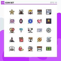 Stock Vector Icon Pack of 25 Line Signs and Symbols for server control in love management backup Editable Vector Design Elements