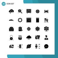 Stock Vector Icon Pack of 25 Line Signs and Symbols for navigation gps insect define picture Editable Vector Design Elements