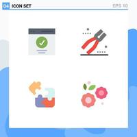 Pictogram Set of 4 Simple Flat Icons of communication business success pincers logic Editable Vector Design Elements