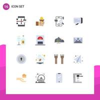 16 User Interface Flat Color Pack of modern Signs and Symbols of message chat leadership configuration optimize Editable Pack of Creative Vector Design Elements