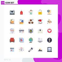 25 Creative Icons Modern Signs and Symbols of head dashboard development user interface lock Editable Vector Design Elements