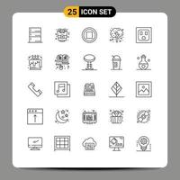 Set of 25 Modern UI Icons Symbols Signs for candle socket music electric thanksgiving Editable Vector Design Elements