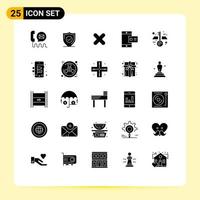 25 Creative Icons Modern Signs and Symbols of architecture chalk secure online cross Editable Vector Design Elements