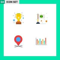 User Interface Pack of 4 Basic Flat Icons of award location star flag pointer Editable Vector Design Elements