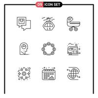 9 Thematic Vector Outlines and Editable Symbols of man human gondola stroller kids Editable Vector Design Elements
