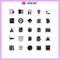 Set of 25 Modern UI Icons Symbols Signs for light idea page develop product Editable Vector Design Elements