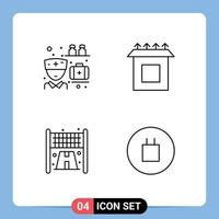 Set of 4 Modern UI Icons Symbols Signs for medication sport pills setup beliefs Editable Vector Design Elements