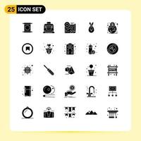 paquete de iconos de vector de stock de 25 signos y símbolos de línea para inversión mapa de conejito pascua cancelar elementos de diseño de vector editables