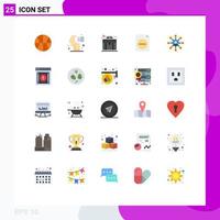 25 User Interface Flat Color Pack of modern Signs and Symbols of chain money bag user document Editable Vector Design Elements