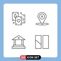 User Interface Pack of 4 Basic Filledline Flat Colors of card banking tarot place editing Editable Vector Design Elements