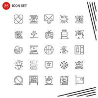 Collection of 25 Vector Icons in Line style Pixle Perfect Outline Symbols for Web and Mobile Line Icon Signs on White Background 25 Icons Creative Black Icon vector background