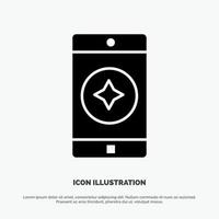 Favorite Mobile Mobile Mobile Application solid Glyph Icon vector