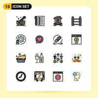 16 Creative Icons Modern Signs and Symbols of signaling protection document barbed tool Editable Creative Vector Design Elements