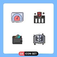 paquete de iconos de vector de stock de 4 signos y símbolos de línea para elementos de diseño de vector editables de efectivo de negocio de prueba de propiedad de tablero