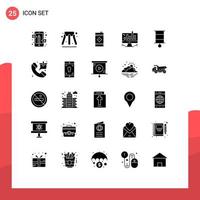 conjunto de 25 iconos modernos de la interfaz de usuario signos de símbolos para elementos de diseño de vectores editables de negocio de computadora de barril gráfico de bebé