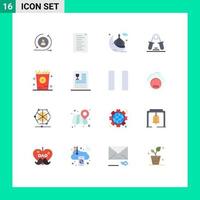 Set of 16 Modern UI Icons Symbols Signs for fries exercise cresent wrist grip Editable Pack of Creative Vector Design Elements