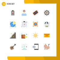 16 Flat Color concept for Websites Mobile and Apps travel sea work navigation joystick Editable Pack of Creative Vector Design Elements