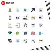 Mobile Interface Flat Color Set of 25 Pictograms of options file message document right Editable Vector Design Elements