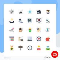 Universal Icon Symbols Group of 25 Modern Flat Colors of food transport iot tramway global Editable Vector Design Elements