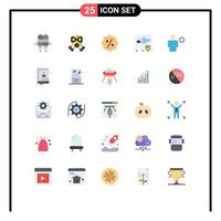 User Interface Pack of 25 Basic Flat Colors of position human sale body security Editable Vector Design Elements