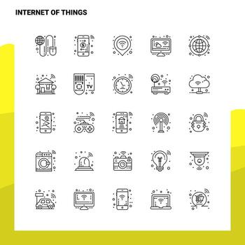 Set of Internet Of Things Line Icon set 25 Icons Vector Minimalism Style Design Black Icons Set Linear pictogram pack
