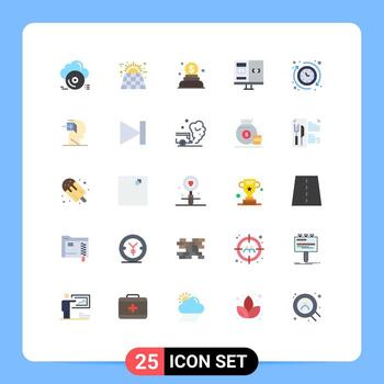 25 colores planos vectoriales temáticos y símbolos editables de elementos de diseño vectorial editables de dinero de codificación de batería de computadora de desarrollo vector