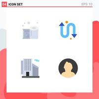 4 User Interface Flat Icon Pack of modern Signs and Symbols of cleaning paper skyscraper tissue roll watch kit avatar Editable Vector Design Elements