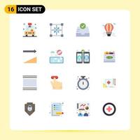 16 Creative Icons Modern Signs and Symbols of ascending airballoon shape hot balloon Editable Pack of Creative Vector Design Elements