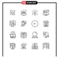 16 Thematic Vector Outlines and Editable Symbols of computer editing firecracker tools medical app Editable Vector Design Elements